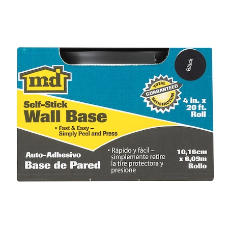 M-D Building Products M-D Building Products 4 in. H X 0.08 in. W X 20 ft. L Self-Stick Black Vinyl Wall Base 93146